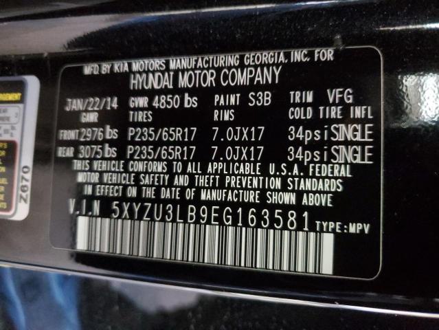 Photo 12 VIN: 5XYZU3LB9EG163581 - HYUNDAI SANTA FE 