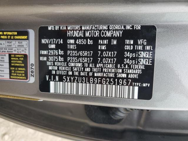 Photo 12 VIN: 5XYZU3LB9FG251967 - HYUNDAI SANTA FE S 