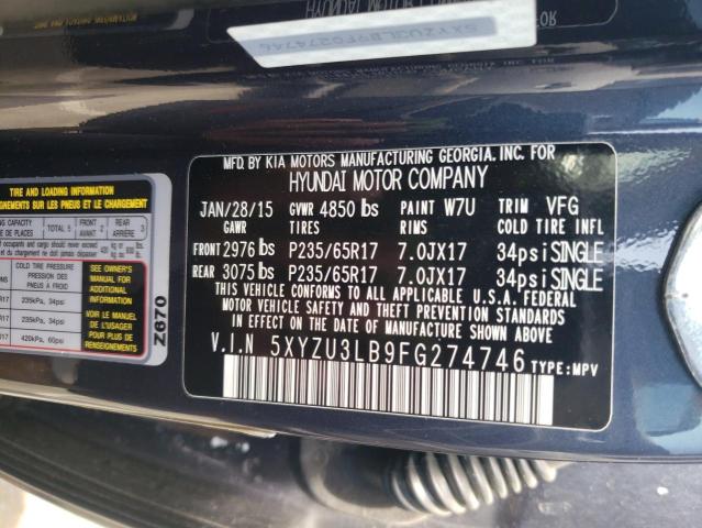 Photo 11 VIN: 5XYZU3LB9FG274746 - HYUNDAI SANTA FE 