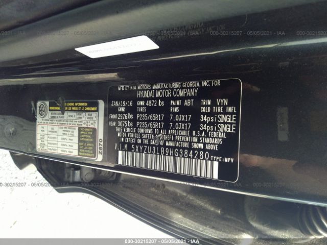 Photo 8 VIN: 5XYZU3LB9HG384280 - HYUNDAI SANTA FE SPORT 