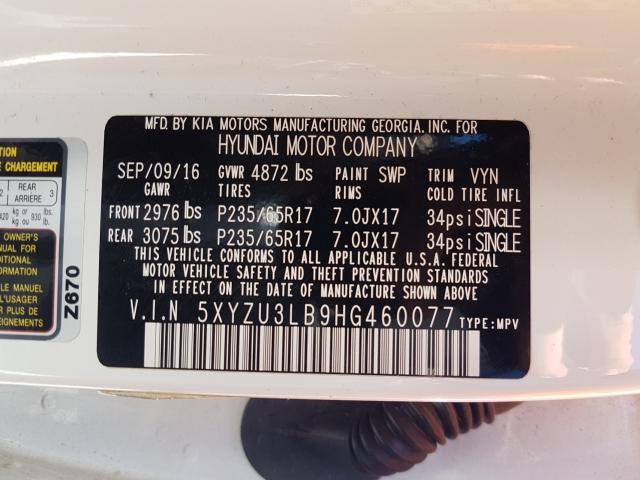 Photo 9 VIN: 5XYZU3LB9HG460077 - HYUNDAI SANTA FE 