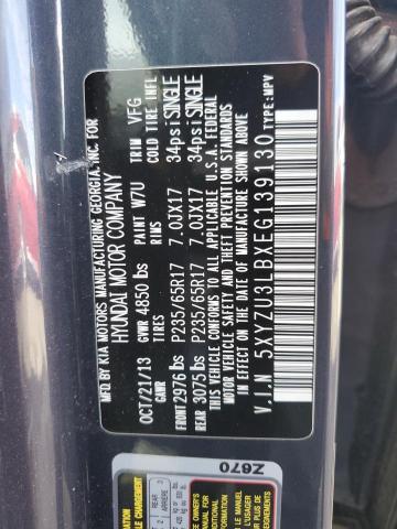 Photo 11 VIN: 5XYZU3LBXEG139130 - HYUNDAI SANTA FE S 