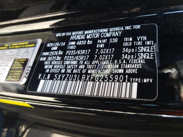 Photo 9 VIN: 5XYZU3LBXFG255901 - HYUNDAI SANTA FE S 