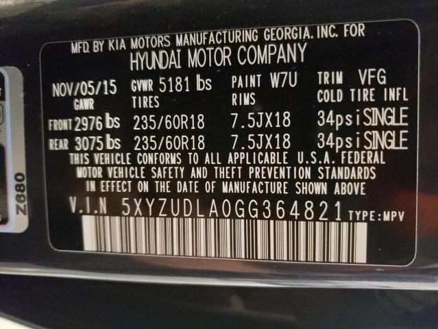 Photo 12 VIN: 5XYZUDLA0GG364821 - HYUNDAI SANTA FE S 