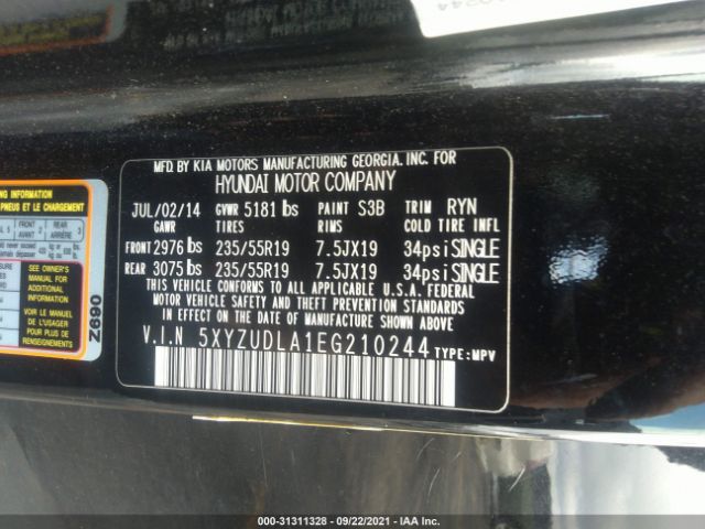 Photo 8 VIN: 5XYZUDLA1EG210244 - HYUNDAI SANTA FE SPORT 