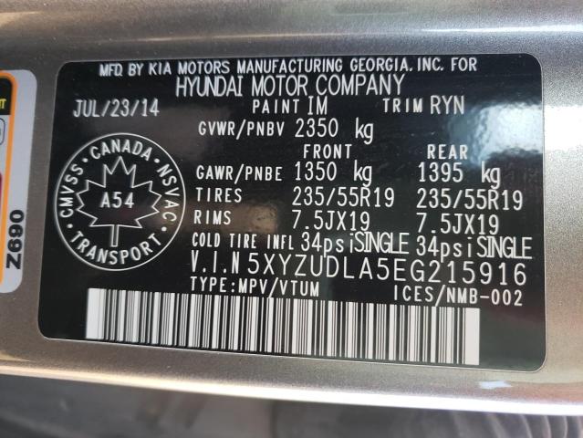 Photo 9 VIN: 5XYZUDLA5EG215916 - HYUNDAI SANTA FE S 