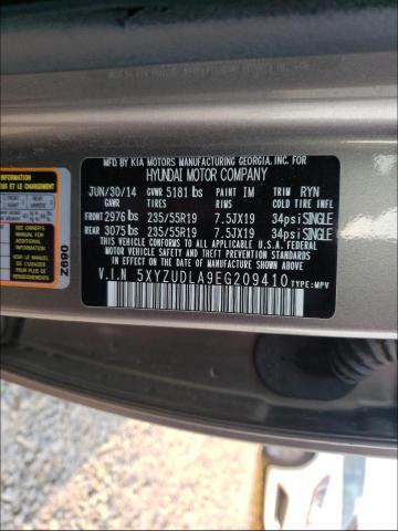 Photo 9 VIN: 5XYZUDLA9EG209410 - HYUNDAI SANTA FE S 