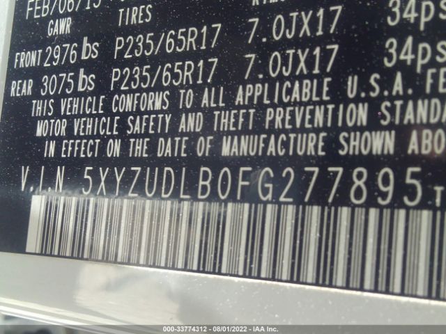 Photo 8 VIN: 5XYZUDLB0FG277895 - HYUNDAI SANTA FE SPORT 