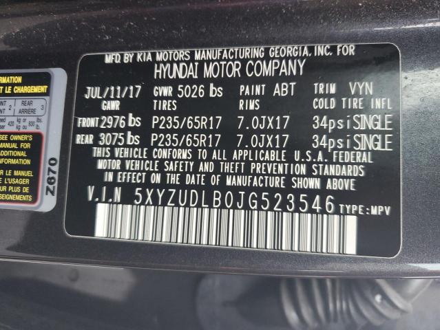 Photo 13 VIN: 5XYZUDLB0JG523546 - HYUNDAI SANTA FE S 