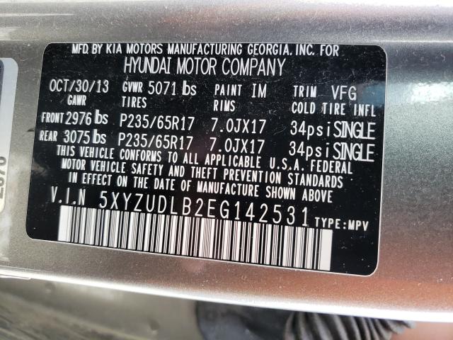 Photo 9 VIN: 5XYZUDLB2EG142531 - HYUNDAI SANTA FE S 