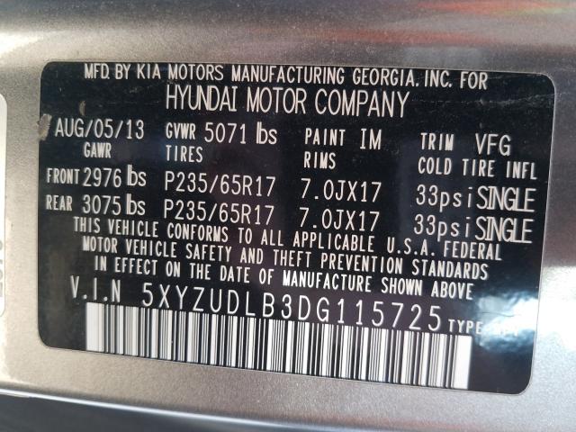 Photo 9 VIN: 5XYZUDLB3DG115725 - HYUNDAI SANTA FE S 