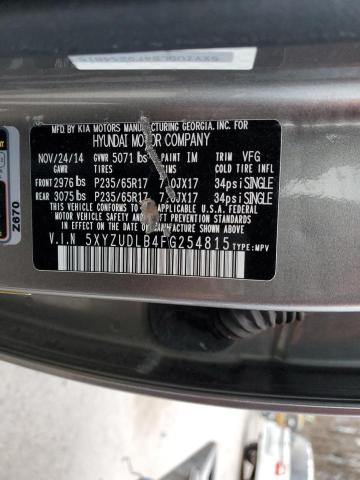 Photo 12 VIN: 5XYZUDLB4FG254815 - HYUNDAI SANTA FE S 