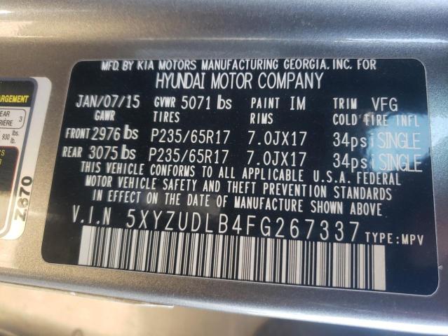 Photo 13 VIN: 5XYZUDLB4FG267337 - HYUNDAI SANTA FE S 