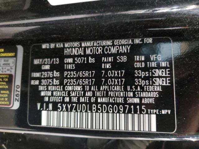 Photo 12 VIN: 5XYZUDLB5DG097115 - HYUNDAI SANTA FE S 