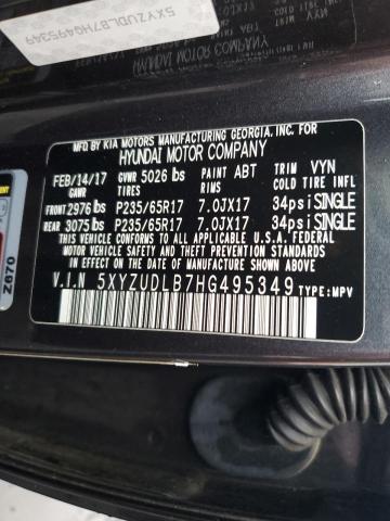 Photo 12 VIN: 5XYZUDLB7HG495349 - HYUNDAI SANTA FE S 