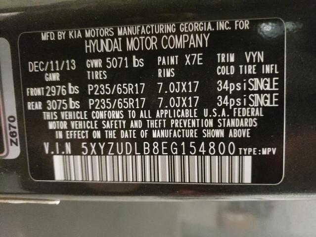 Photo 12 VIN: 5XYZUDLB8EG154800 - HYUNDAI SANTA FE S 