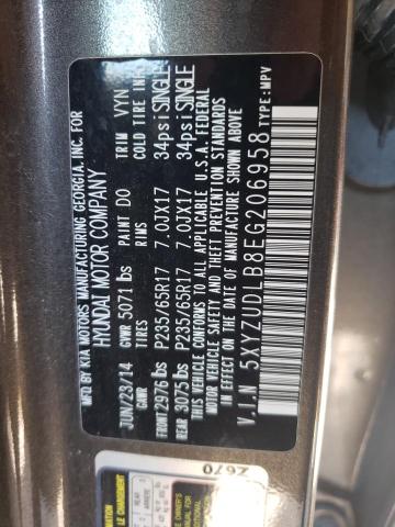 Photo 11 VIN: 5XYZUDLB8EG206958 - HYUNDAI SANTA FE S 