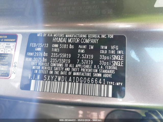 Photo 8 VIN: 5XYZWDLA1DG066641 - HYUNDAI SANTA FE SPORT 