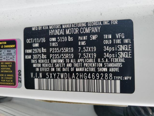 Photo 11 VIN: 5XYZWDLA2HG469288 - HYUNDAI SANTA FE S 