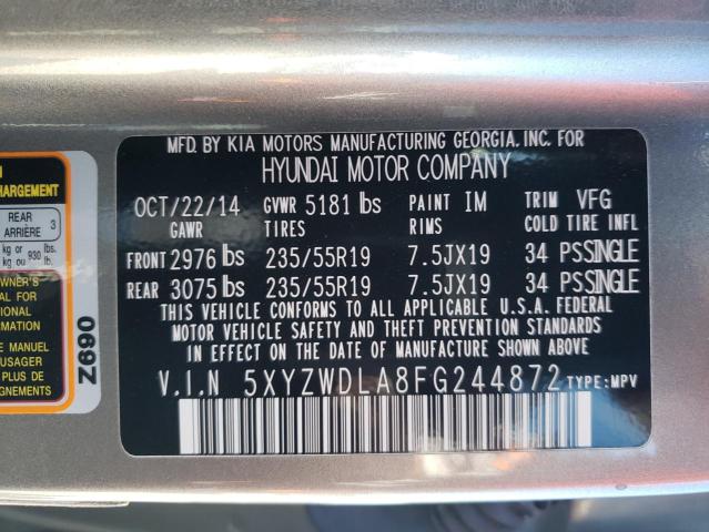 Photo 9 VIN: 5XYZWDLA8FG244872 - HYUNDAI SANTA FE S 