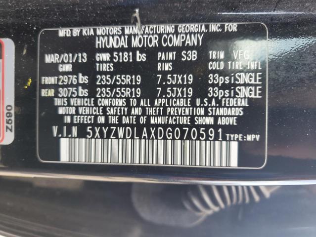 Photo 12 VIN: 5XYZWDLAXDG070591 - HYUNDAI SANTA FE S 