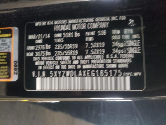 Photo 12 VIN: 5XYZWDLAXEG185175 - HYUNDAI SANTA FE S 