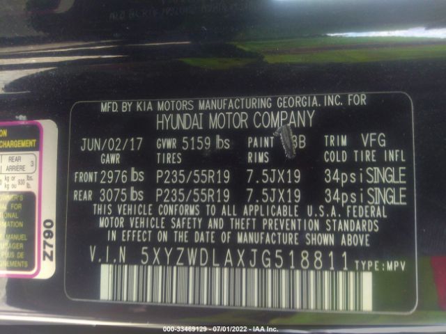 Photo 8 VIN: 5XYZWDLAXJG518811 - HYUNDAI SANTA FE SPORT 