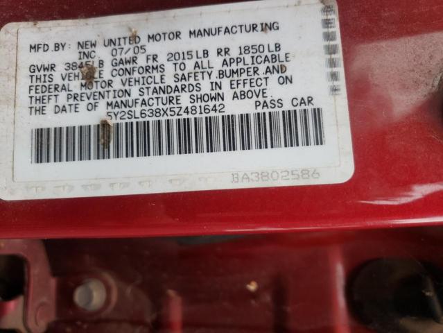 Photo 12 VIN: 5Y2SL638X5Z481642 - PONTIAC VIBE 