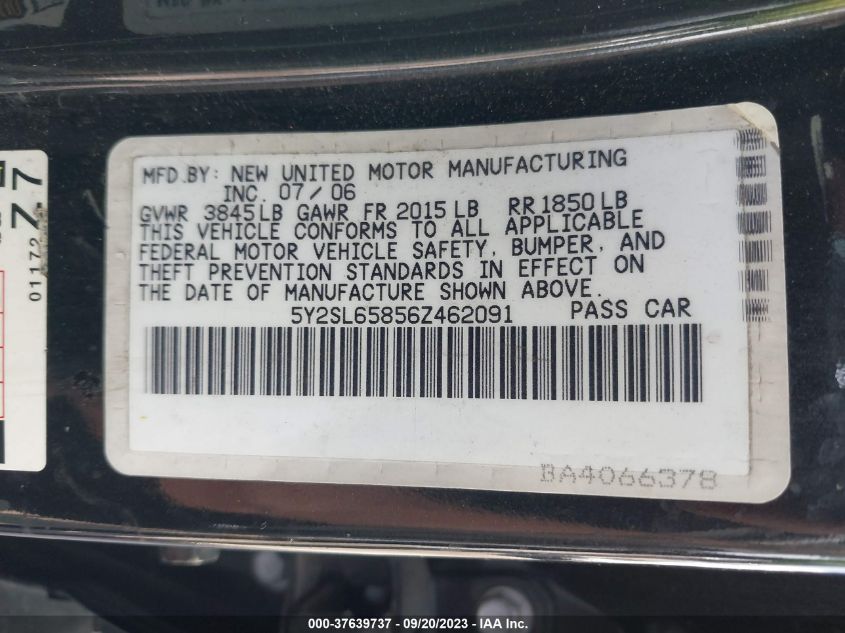 Photo 8 VIN: 5Y2SL65856Z462091 - PONTIAC VIBE 