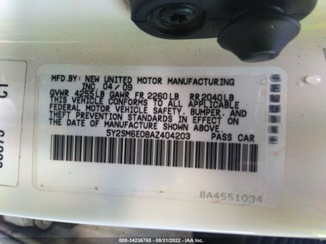 Photo 8 VIN: 5Y2SM6E08AZ404203 - PONTIAC VIBE 