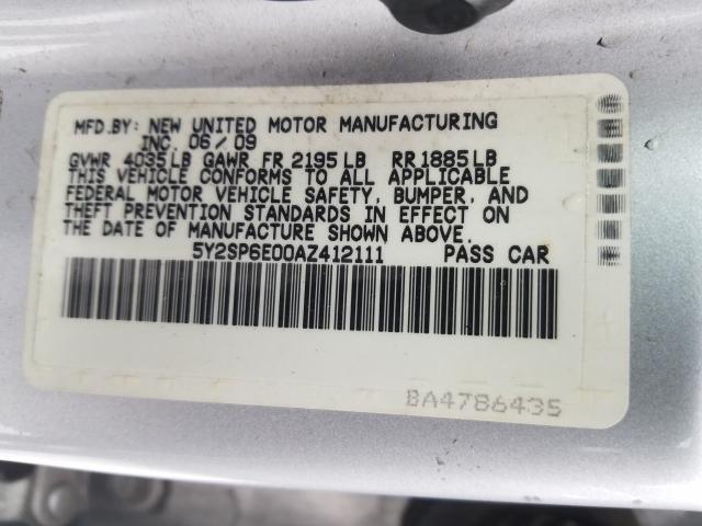 Photo 9 VIN: 5Y2SP6E00AZ412111 - PONTIAC VIBE 