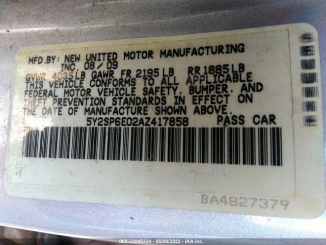 Photo 8 VIN: 5Y2SP6E02AZ417858 - PONTIAC VIBE 