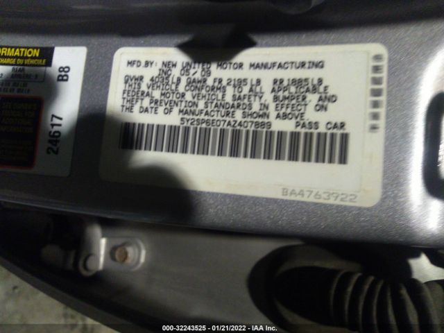 Photo 8 VIN: 5Y2SP6E07AZ407889 - PONTIAC VIBE 