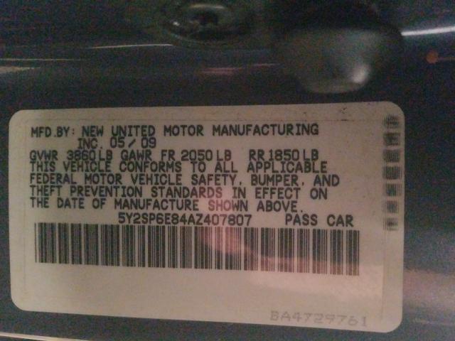 Photo 9 VIN: 5Y2SP6E84AZ407807 - PONTIAC VIBE 