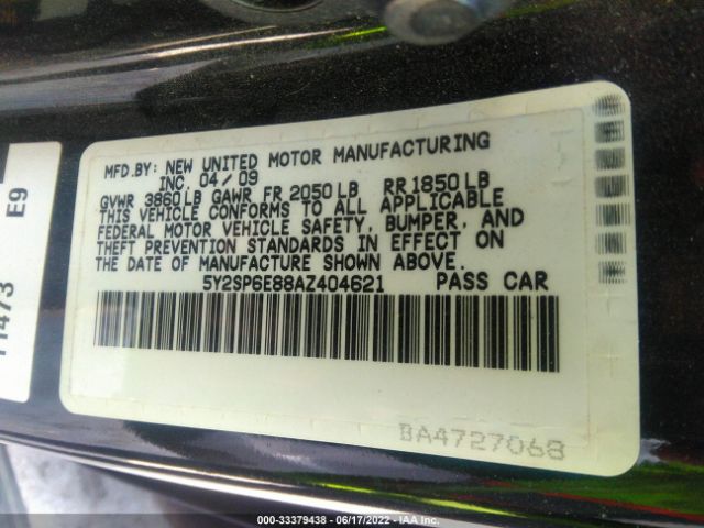 Photo 8 VIN: 5Y2SP6E88AZ404621 - PONTIAC VIBE 