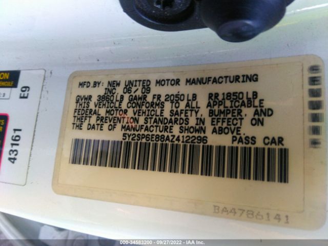 Photo 8 VIN: 5Y2SP6E88AZ412296 - PONTIAC VIBE 