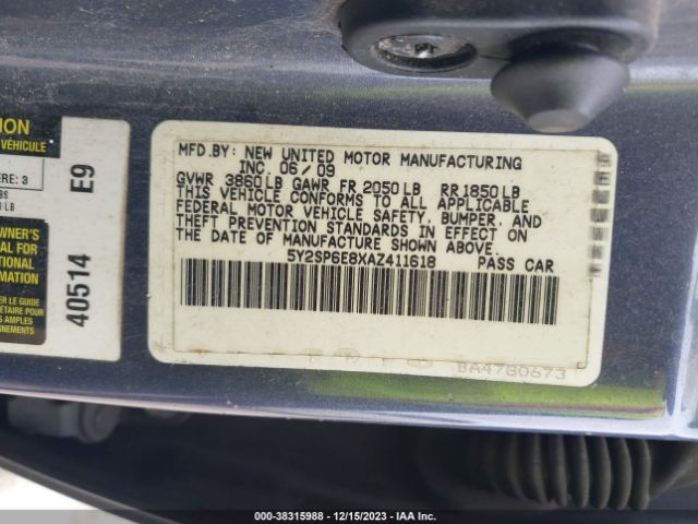 Photo 8 VIN: 5Y2SP6E8XAZ411618 - PONTIAC VIBE 