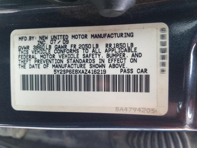 Photo 9 VIN: 5Y2SP6E8XAZ416219 - PONTIAC VIBE 