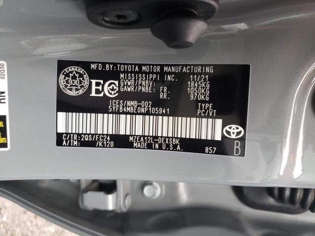 Photo 9 VIN: 5YFB4MBE0NP105941 - TOYOTA COROLLA SE 