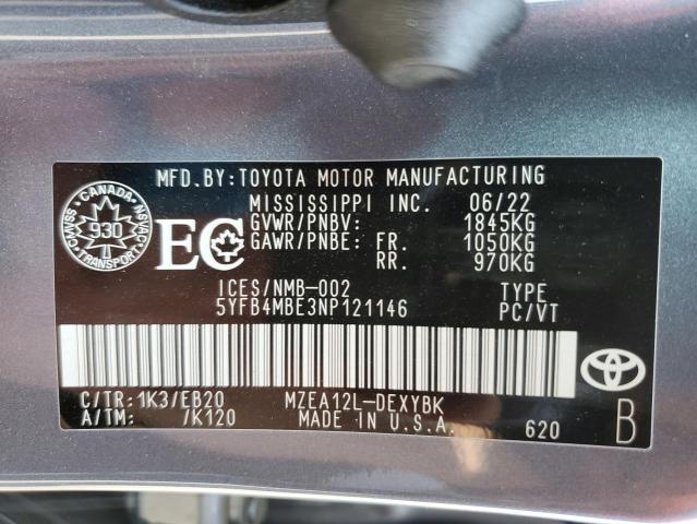 Photo 11 VIN: 5YFB4MBE3NP121146 - TOYOTA COROLLA SE 