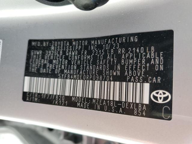 Photo 12 VIN: 5YFB4MDE0RP098704 - TOYOTA COROLLA LE 