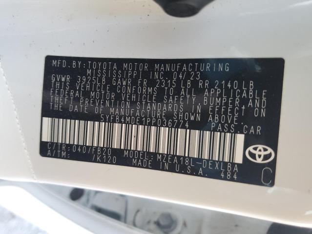 Photo 12 VIN: 5YFB4MDE1PP036774 - TOYOTA COROLLA LE 