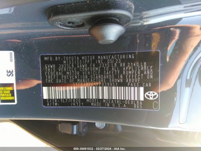 Photo 8 VIN: 5YFB4MDE1PP039951 - TOYOTA COROLLA 