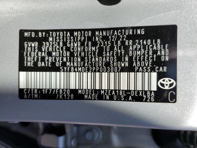 Photo 11 VIN: 5YFB4MDE2PP003007 - TOYOTA COROLLA LE 