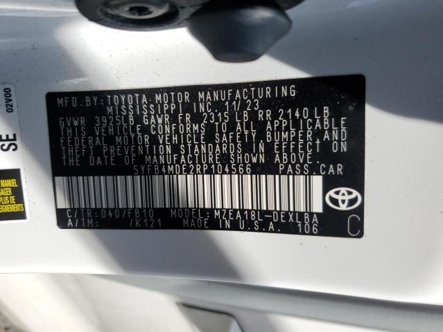 Photo 11 VIN: 5YFB4MDE2RP104566 - TOYOTA COROLLA LE 