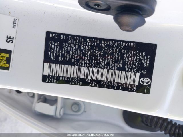 Photo 8 VIN: 5YFB4MDE3PP003548 - TOYOTA COROLLA 