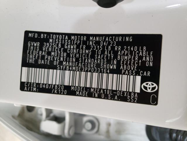 Photo 12 VIN: 5YFB4MDE3PP033164 - TOYOTA COROLLA LE 