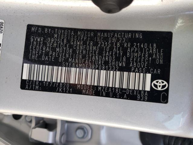 Photo 11 VIN: 5YFB4MDE3RP081332 - TOYOTA COROLLA LE 