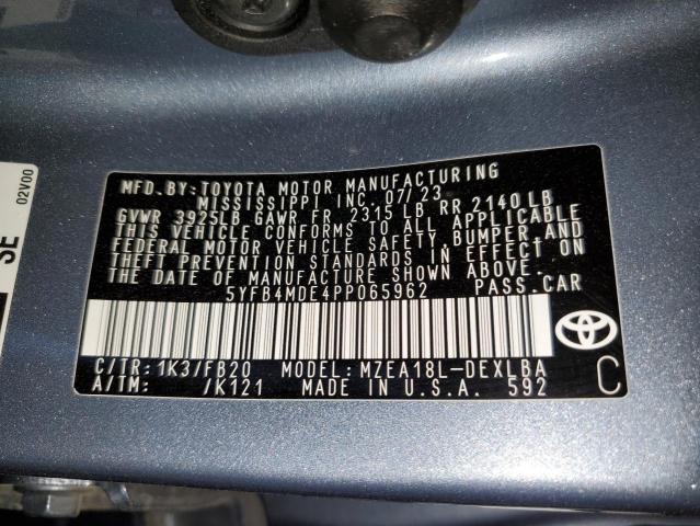 Photo 11 VIN: 5YFB4MDE4PP065962 - TOYOTA COROLLA LE 