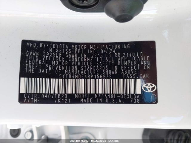 Photo 8 VIN: 5YFB4MDE4RP156975 - TOYOTA COROLLA 